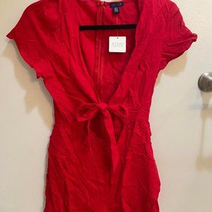 Red Romper with Front Tie